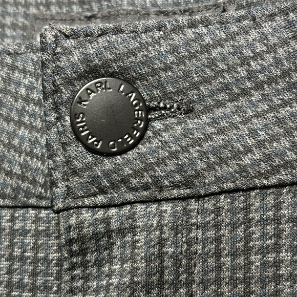 Karl Lagerfeld - Women’s Trousers Business Casual Gray and Blue Patterned Pants - Picture 6 of 8